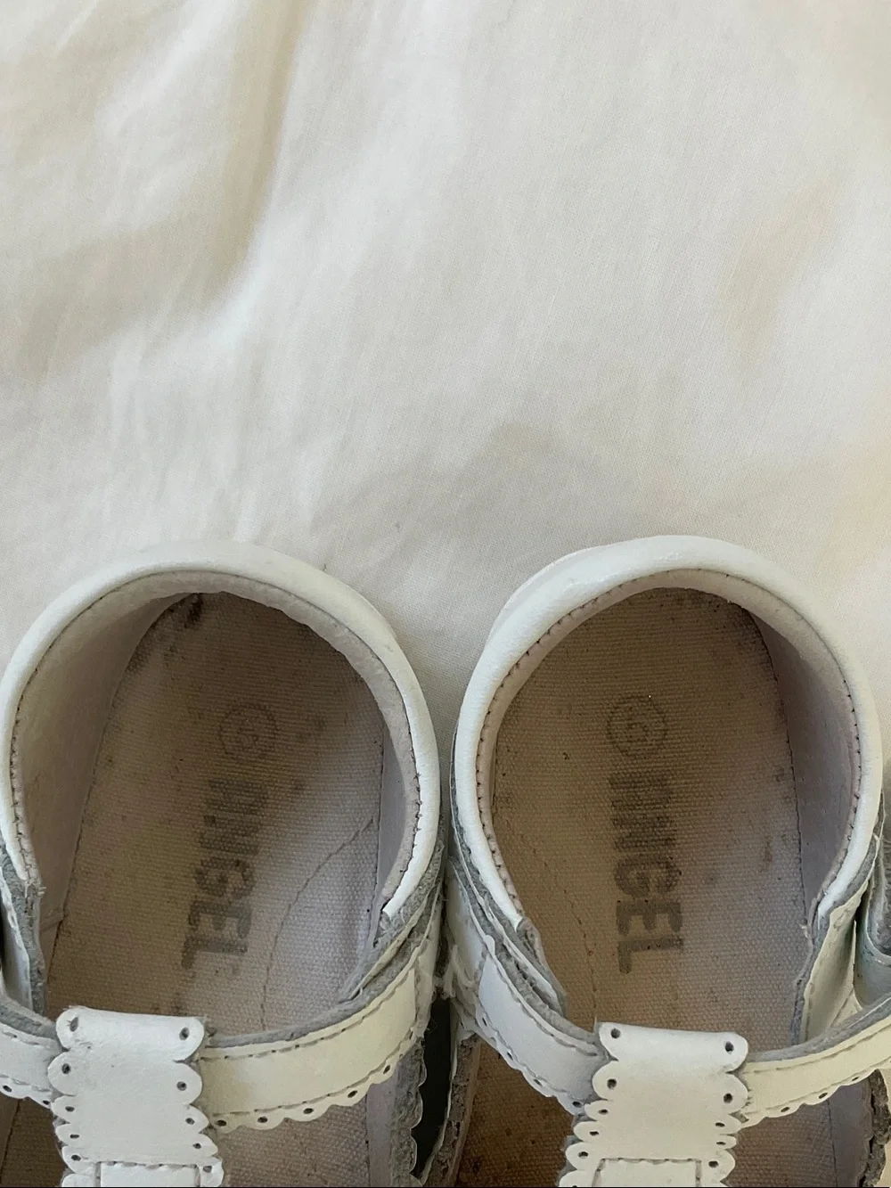 Angels White T‑Bar Dress Shoes for Kids